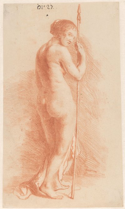 Pysyvä nainen keihään kanssa tekijältä Govert Flinck (attributed to)