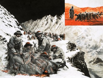 Kamalikaravaani leiriytyy Pamir-vuorilla. tekijältä Graham Coton