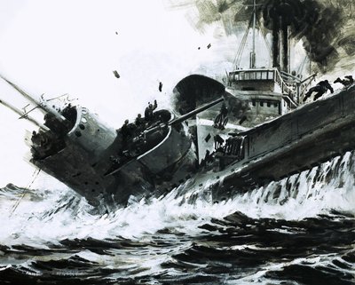 Kiinan merellä vuonna 1930 2000 tonnin höyrylaiva Yuta törmäsi sukellusvene Poseidonin kylkeen. tekijältä Graham Coton