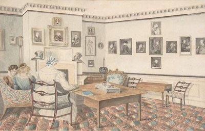 Drawing Room Hattonissa, Warwickshiressä, 1820-30. tekijältä Granddaughters of Dr. Samuel Parr.