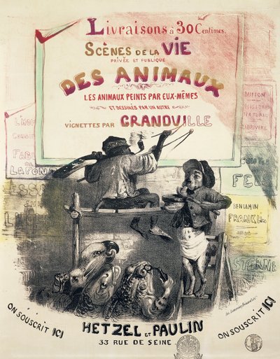 Kohtauksia eläinten elämästä, kirjoittanut Gerard Grandville (1803-1847) tekijältä Grandville