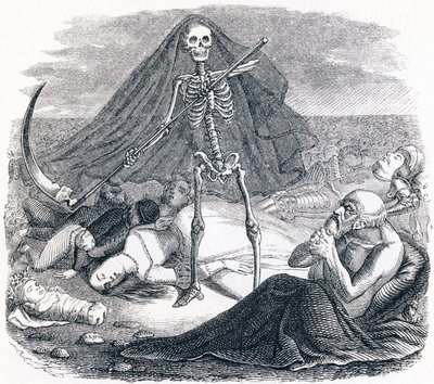 Kuolema ja kuoleva (Le mort et le mourant) - La Fontainen tarinoita tekijältä Grandville