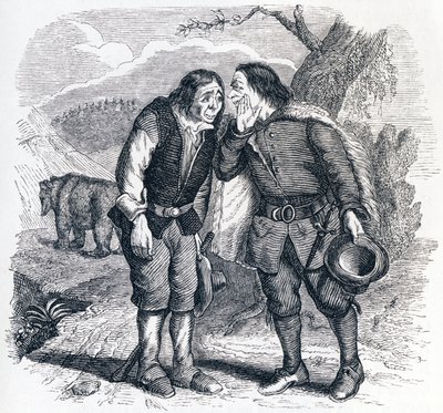 Karhu ja kaksi ystävää - La Fontainen Fables tekijältä Grandville