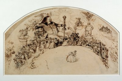 Honore de Balzac (1799-1850) romaanien hahmojen joukossa, suunnittelu fanille tekijältä Grandville
