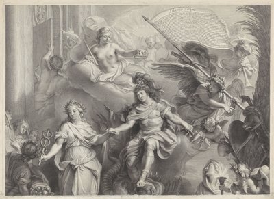 Allegoria Ludvig XIV:n vallasta tekijältä Gérard Edelinck