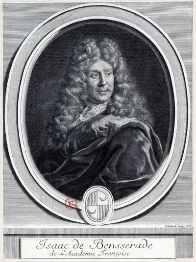 Isaac de Bensserade Académie Françoisen akatemiasta tekijältä Gérard Edelinck
