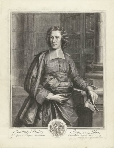 Jean Paul Bignonin muotokuva Joannes Paulus Bignon Abbas (otsikko esineessä) tekijältä Gérard Edelinck