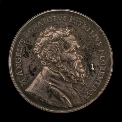 Michelangelo Buonarroti, 1475-1564, italialaisen taiteilijan etupuoli, 1673. tekijältä Gérard Léonard Hérard