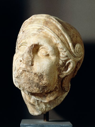 Skopasin (340-420 eKr.) soturipää Athena Alea -temppelin edestä Tegeassa, 4. vuosisadalla eKr. (kuva) tekijältä Greek