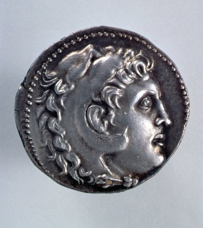 Aleksanteri Suuri Tetradrachm, jossa näkyy Herakleksen pää, jolla on leijonanahkainen päähine tekijältä Greek School
