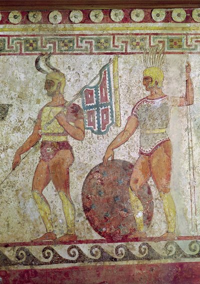 Jalkasotilaat, hautamaalaus Paestumista (katso myös 119488) tekijältä Greek School
