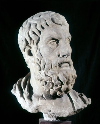 Muotokuva Epikurista (341 eKr. - 270 eKr.), kreikkalainen filosofi, epikurismin perustaja. Baracco-museo, Rooma. tekijältä Greek or Roman
