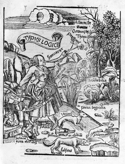 Vapaat taiteet: Logiikka - Gregor Reischin (1467-1525) teoksessa "Philosophical Daisy". Paali tekijältä Gregor Reisch