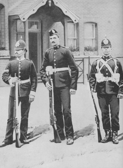 Korpraali ja sotilaat, Buffs, c1880 tekijältä Gregory and Co