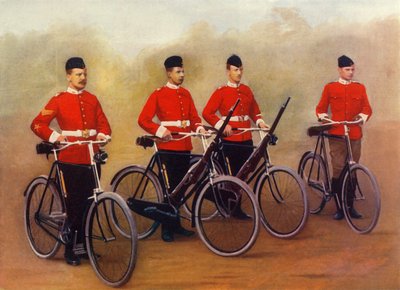 Pyöräilijät - Lancashire Fusiliers, 1900. tekijältä Gregory and Co
