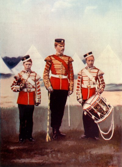 "Drum-Major ja Drummers, Coldstream Guards", 1900. tekijältä Gregory and Co