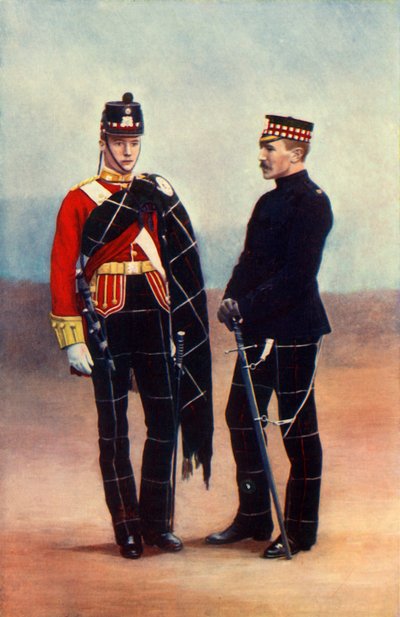 "Ylämaan kevyen jalkaväen upseerit", 1901. tekijältä Gregory and Co