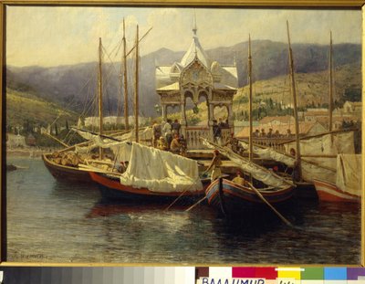 Le Port de Yalta (Ukraina) - Painture de Grigori (Grigory, Grigory) Grigorievich Myasoedov (Myasoedov) (1834-1911), huile sur toile tekijältä Grigoriy Myasoyedov