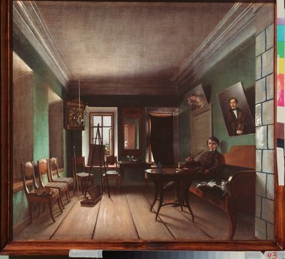 Bykovin talon sisustus - Grigori Vasilyevich Jurovin maalaus (?-1896 jälkeen), öljy kankaalle, noin 1850, venäläistä taidetta tekijältä Grigory Vasilievich Yurov