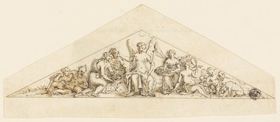 Pedmentaalinen suunnittelu Wren-rakennukselle tekijältä Grinling Gibbons