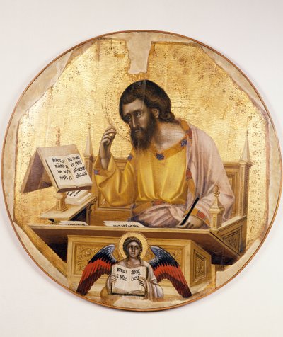 Pyhä Matteus, kirjoittanut Guariento di Arpo (toiminut 1338 - kuollut 1367 tai 1370), maalaus puulle. tekijältä Guariento di Arpo