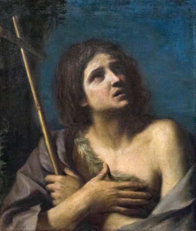 Pyhä Johannes Kastaja (öljy kankaalle) tekijältä Guercino (1591-1666)