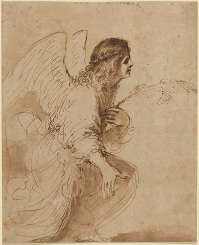 Enkeli, n.1638-1639 (tussipiirros). tekijältä Guercino (1591-1666)
