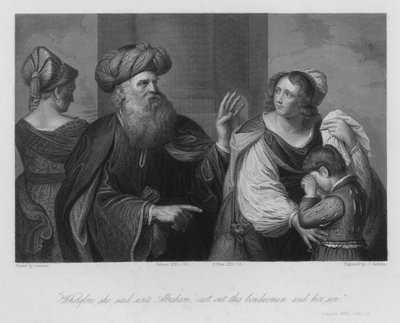 "Aja ulos tämä Bondswoman ja hänen poikansa", Genesis XXI tekijältä Guercino