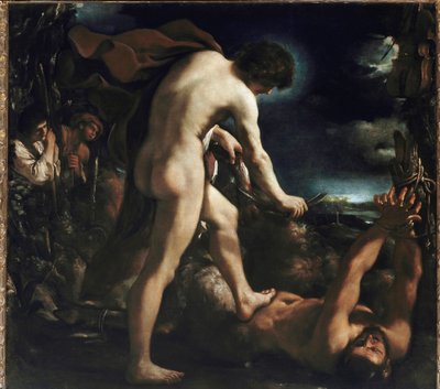 Apollo ja Marsyas (öljy kankaalle). tekijältä Guercino