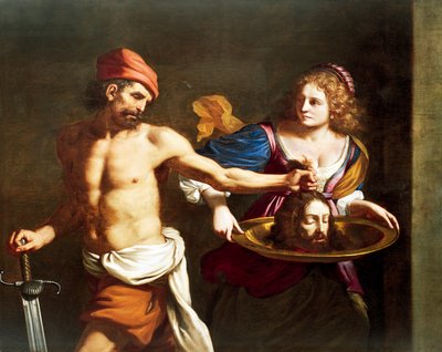 Salome saa Giovanni Francesco Barbierin, Guercinon (1591-1666), John Baptistin pään, öljy kankaalle tekijältä Guercino (1591 1666)