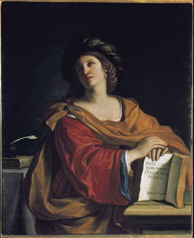 Samian Sibyl (Samoksen) - Öljy kankaalle tekijältä Guercino