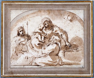 Neitsytellä on lapsi Saint Louisin ja Saint Francoisin kanssa tekijältä Guercino