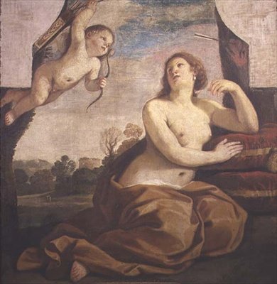 Venus ja Amor tekijältä Guercino