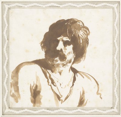 Miehen rintakuva tekijältä Guercino (attributed to)