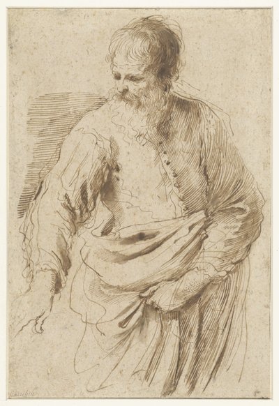 seisova vanha mies tekijältä Guercino (attributed to)