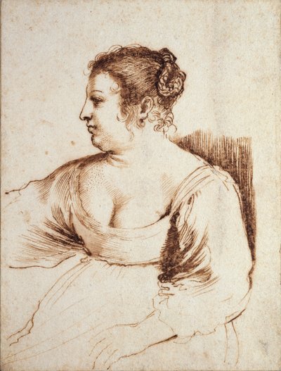 Istuva nainen, 1640-1649 tekijältä Guercino