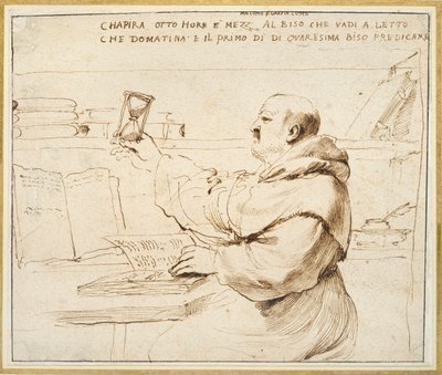 Fra Bonaventura Bisin karikatyyri, 1655-1659 tekijältä Guercino