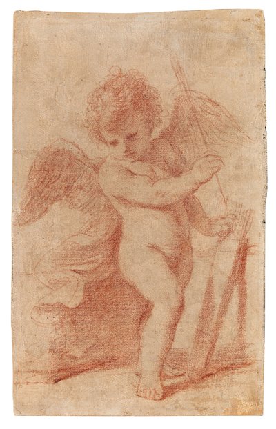 Amor laittoi nuolen syrjään nuolissaan. tekijältä Guercino