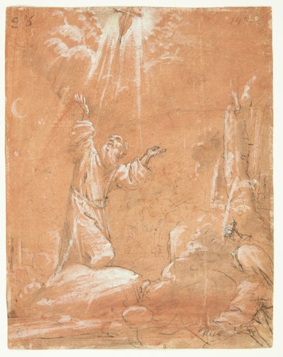 Pyhän Franciscus Assisilaisen leimautuminen tekijältä Guercino