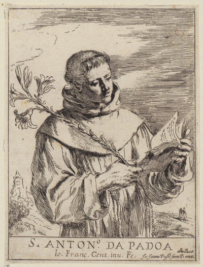 Pyhä Antonius Padovalainen tekijältä Guercino