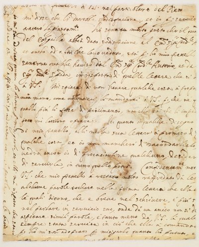 Käsikirjoitus kirje tekijältä Guercino