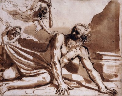 Pyhä Anthony paholaisten lyömä, tekijältä Guercino