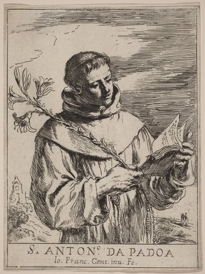 Pyhä Antonius Padovalainen tekijältä Guercino