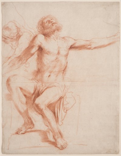 Istuva mieshahmo, n. 1618-19 tekijältä Guercino