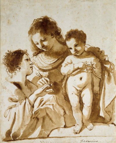 Pyhän Katariinan mystinen häät, 1618-1619 tekijältä Guercino