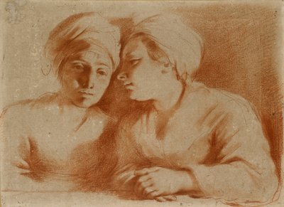 Kaksi naista istumassa, 1600-luvun puoliväli tekijältä Guercino