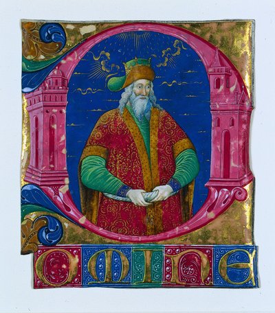 Alkuperäinen D[omine] kuorokirjasta: King Solomon, n. 1470-1480. tekijältä Guglielmo Giraldi del Magri [or del