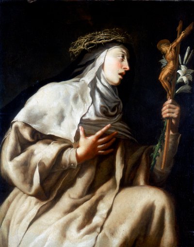 Pyhä Teresa Avilalainen ennen ristiä, n. 1621-1663 tekijältä Guido Cagnacci