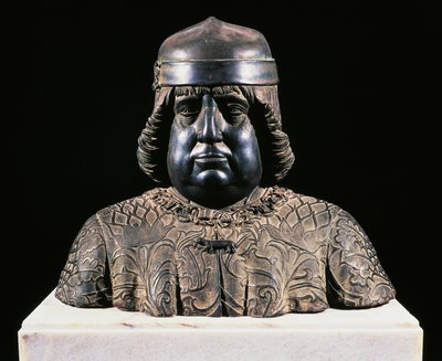 Alfonso Aragonilaisen rintakuva, n. 1490, Guido Mazzoni (n. 1450-1518), pronssinen veistos, korkeus 42 cm, Italia tekijältä Guido Mazzoni