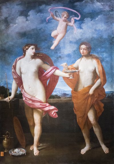 Liberalisuuden ja vaatimattomuuden allegoria tekijältä Guido Reni